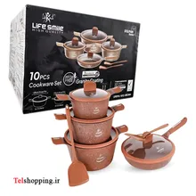 ست 10 عددی ظروف آشپزی با روکش گرانیت تیتانیوم لایف اسمایل